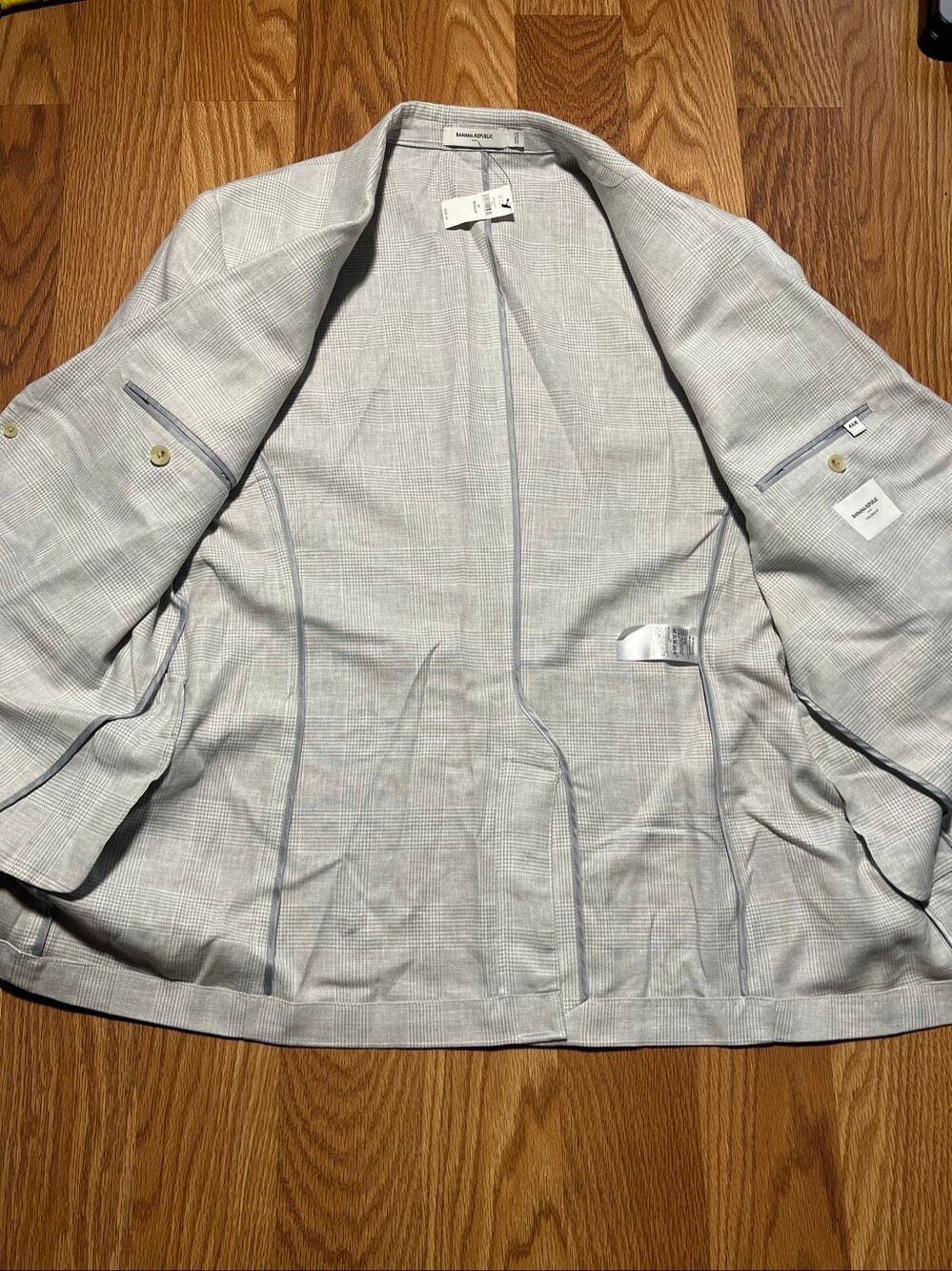 Banana Republic NWT Men’s Linen Blend Tailored Blazer Sport Coat 46R - Picture 5 of 8